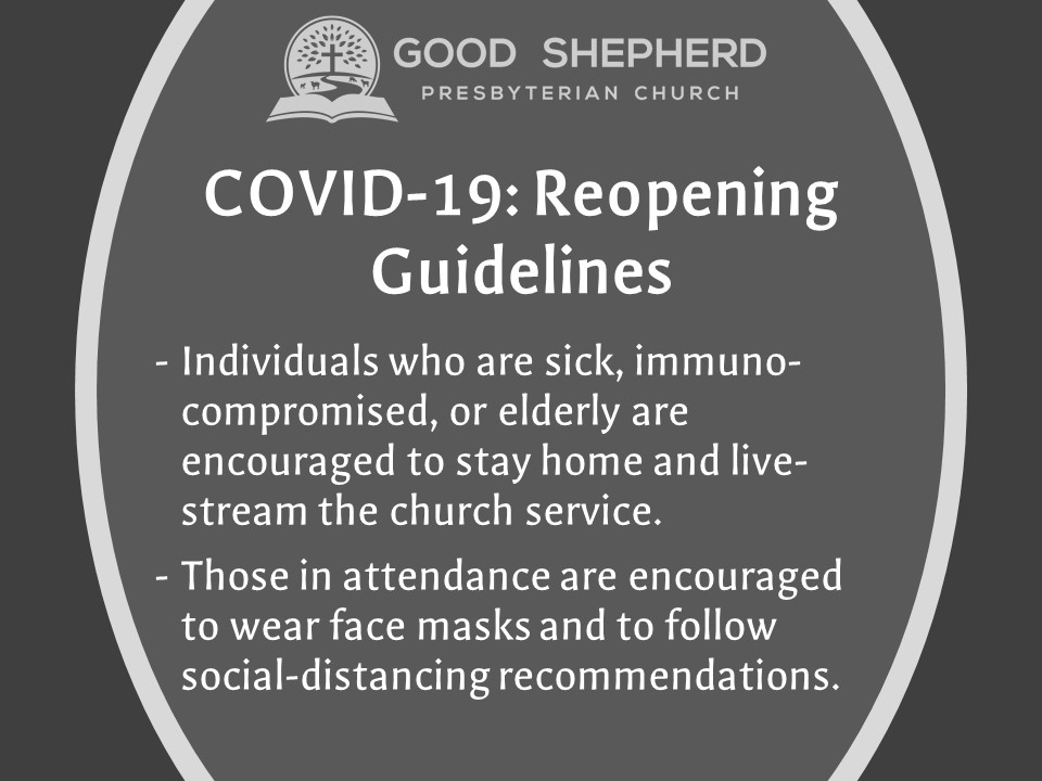 COVID-19 reopening guidelines for presbyterian church in kalamazoo COVID-19 reopening guidelines for presbyterian church in kalamazoo